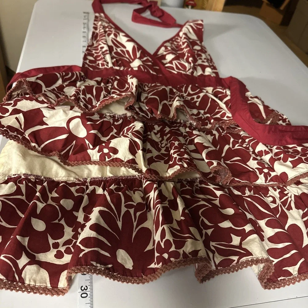 Simply EnVogue Floral Ruffle Apron Cottagecore Hostess Retro Kitchen 100% Cotton